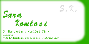 sara komlosi business card